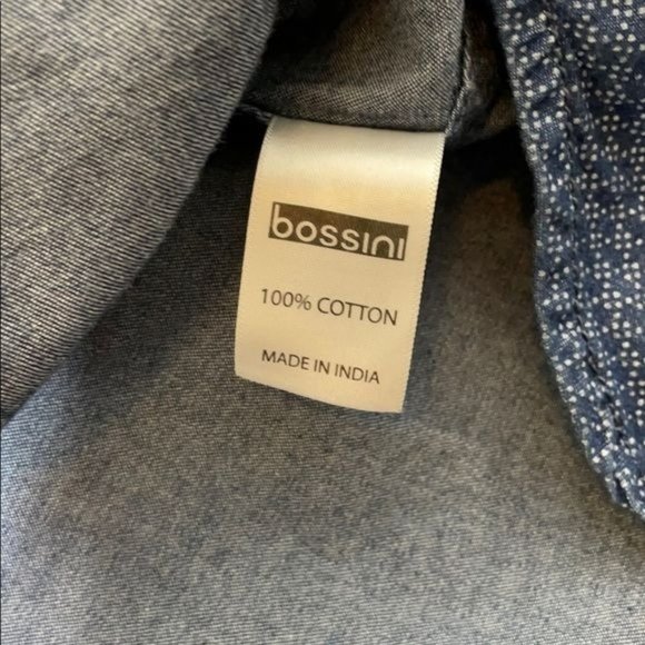 BOSSINI MEN'S Slim Fit Button Down Shirt Blue Size XL - Picture 9 of 11